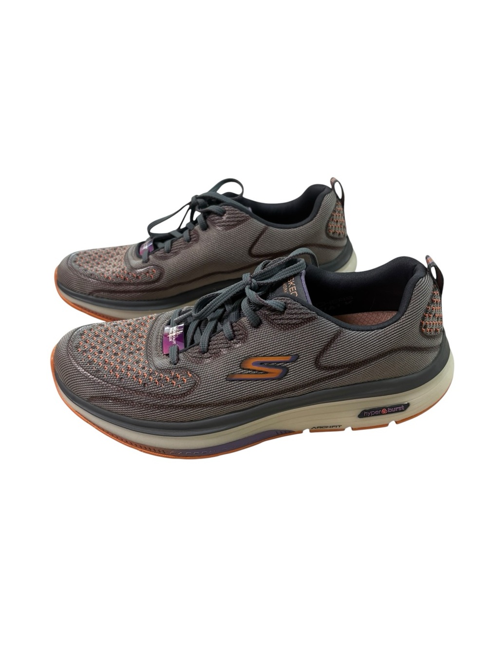 Skechers Go Walk Workout Walker Arch Fit Shoes Womens 8.5 Blue Orange Sneakers
